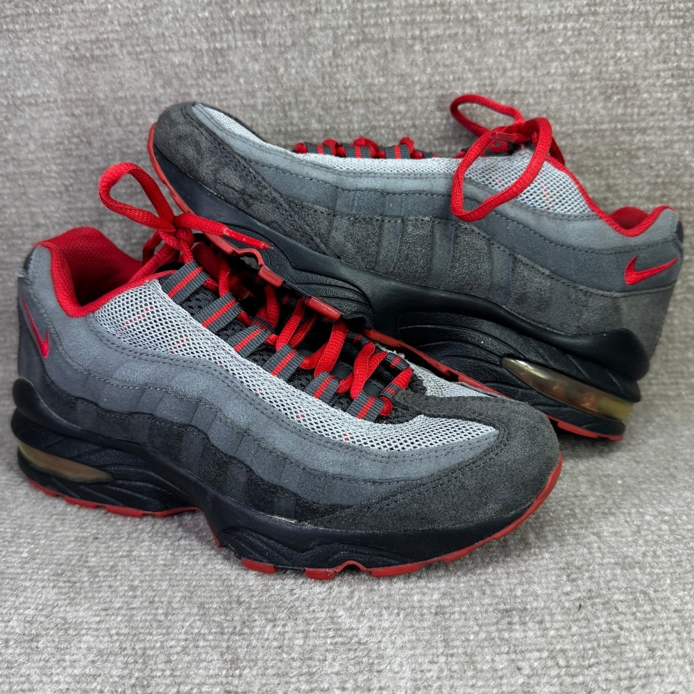 Nike Air Max 95 Kids 5Y Grey Red Athletic Running Shoes 307565-069